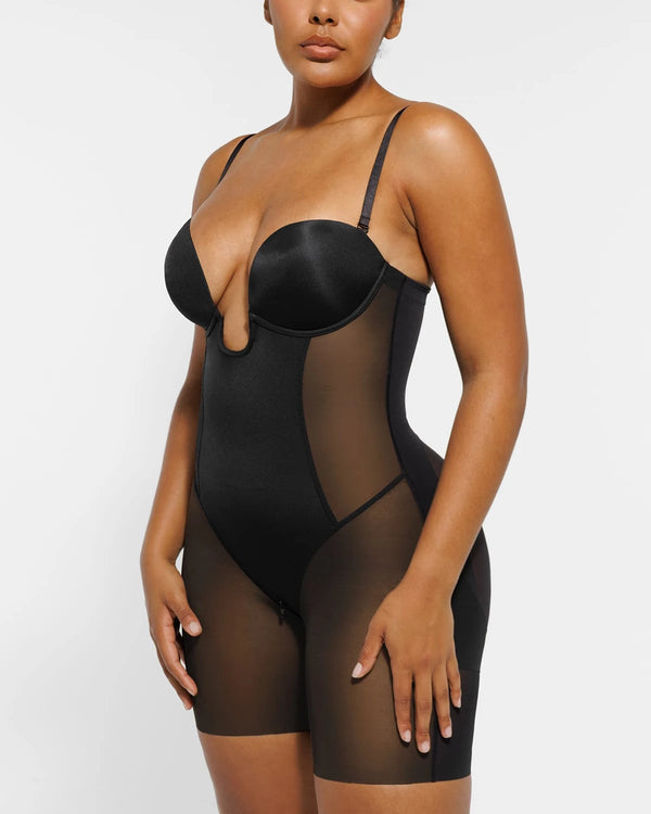 BOOT-YEAH™ MeshSmooth™ Deep Plunge Bodysuit