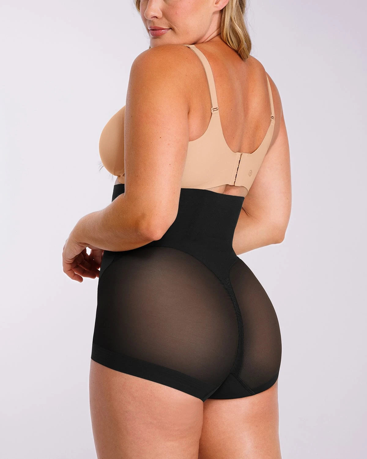 Back view of BOOT-YEAH MeshSmooth brief showing thong-effect T-back butt-lifting design