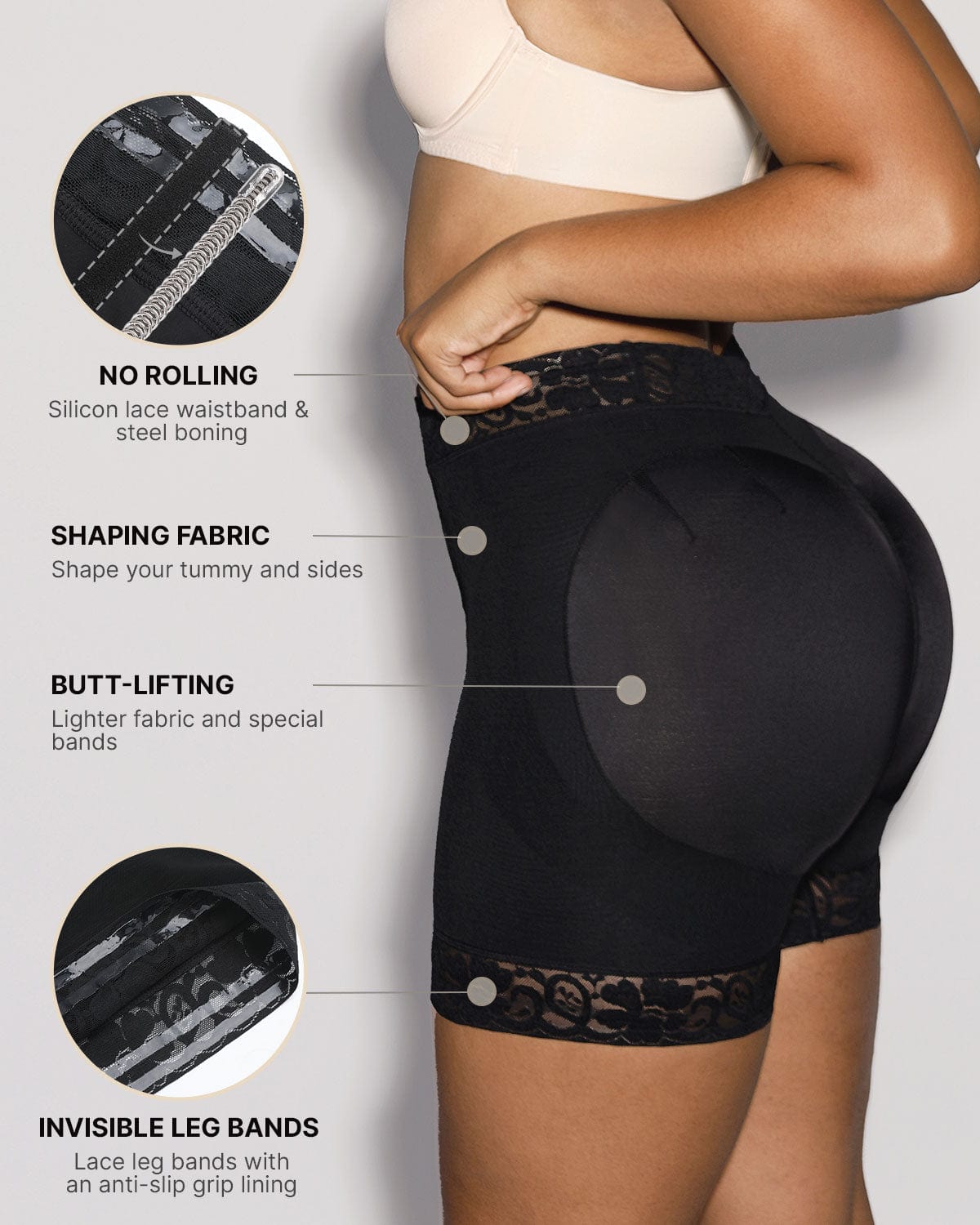 AirSlim® Mid Waist Lace Butt Enhancer Panty