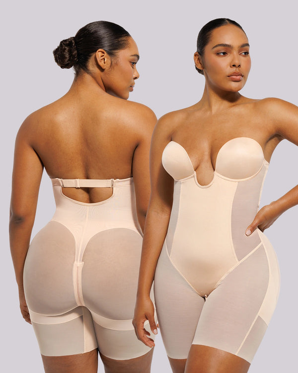 BOOT-YEAH™ MeshSmooth™ Deep Plunge Bodysuit