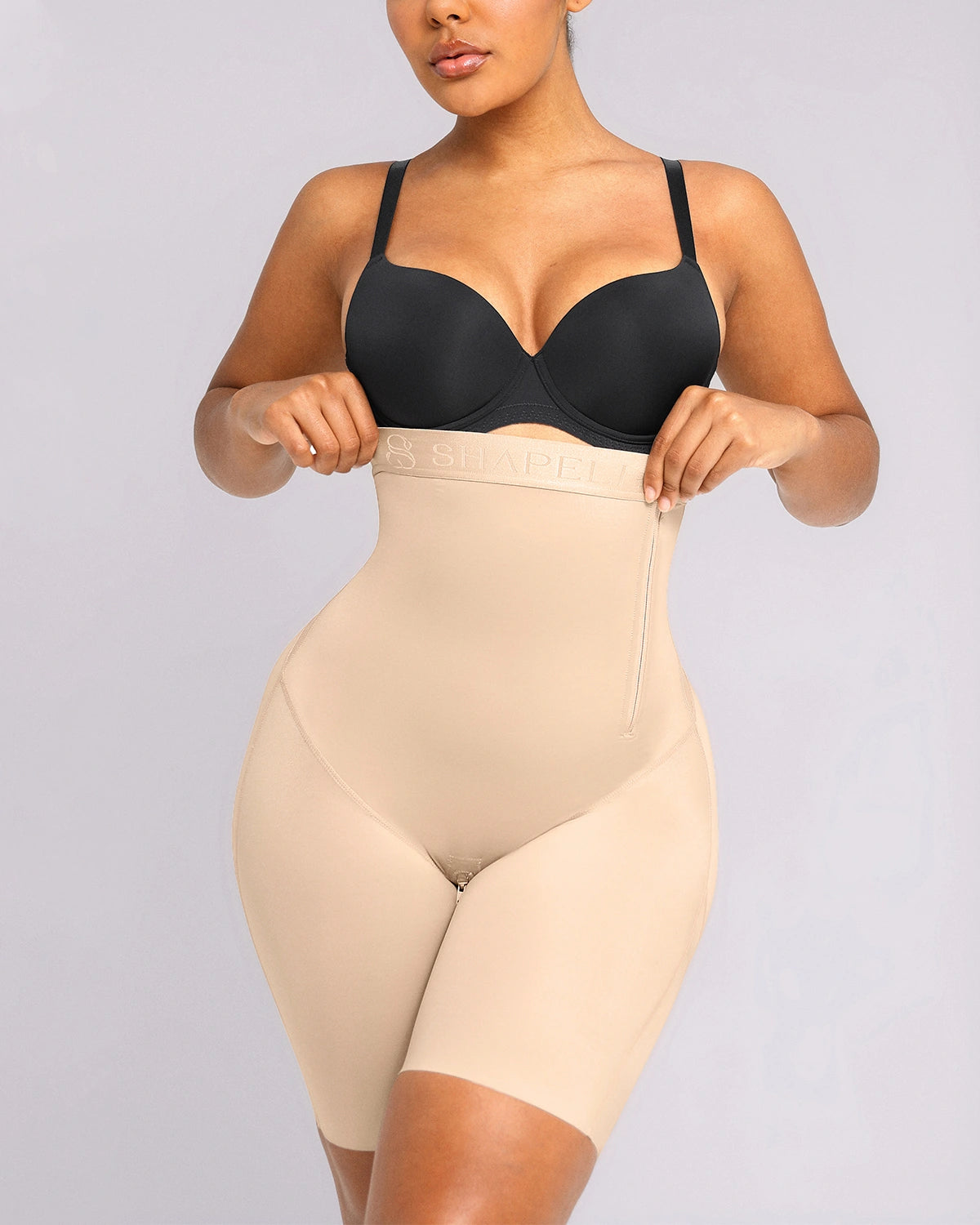 High-waist shaping shorts worn under clothing for a smooth streamlined look