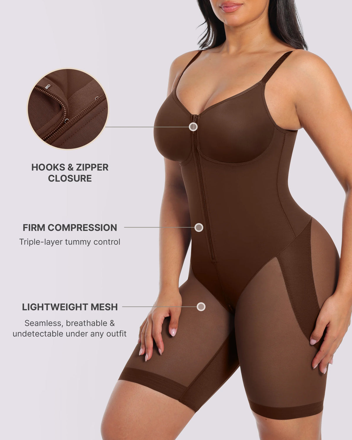 Bare Essentials™ AirSlim® Hourglass Full Body Mid Thigh Bodysuit