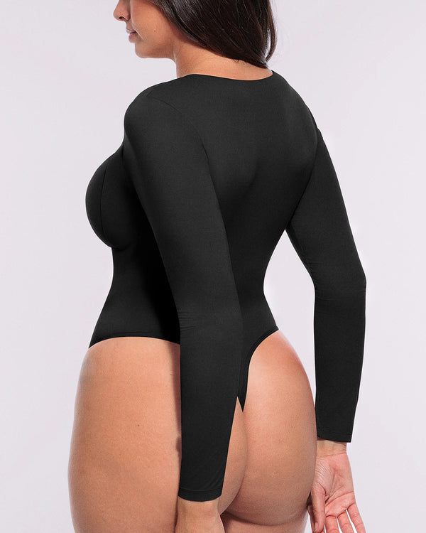 Bare Essentials™ AirSlim® Long Sleeve Thong Bodysuit
