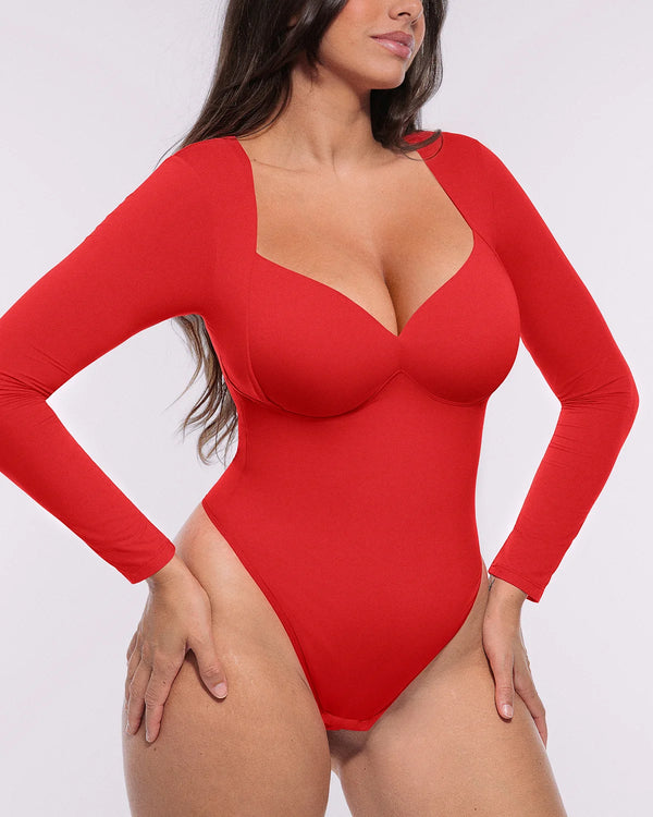 Bare Essentials™ AirSlim® Long Sleeve Thong Bodysuit