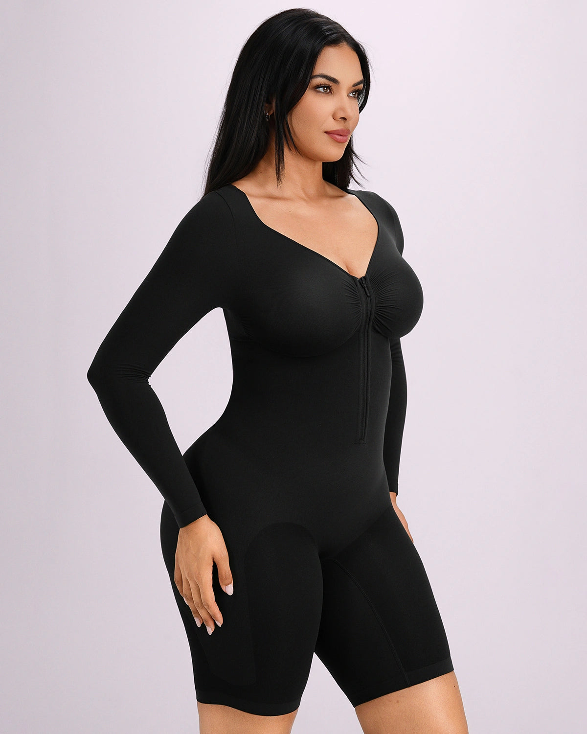 Bare Essentials™ Defineline™ Long Sleeve Zip-Front Bodysuit
