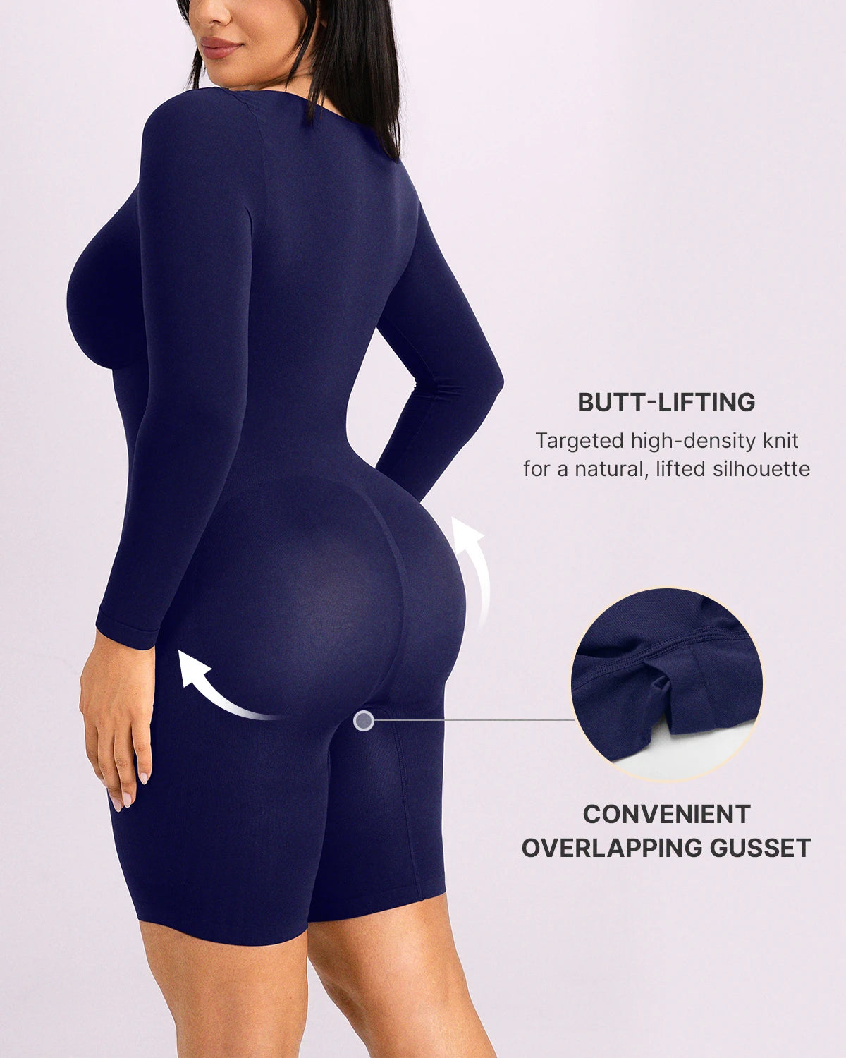 Bare Essentials™ Defineline™ Long Sleeve Zip-Front Bodysuit