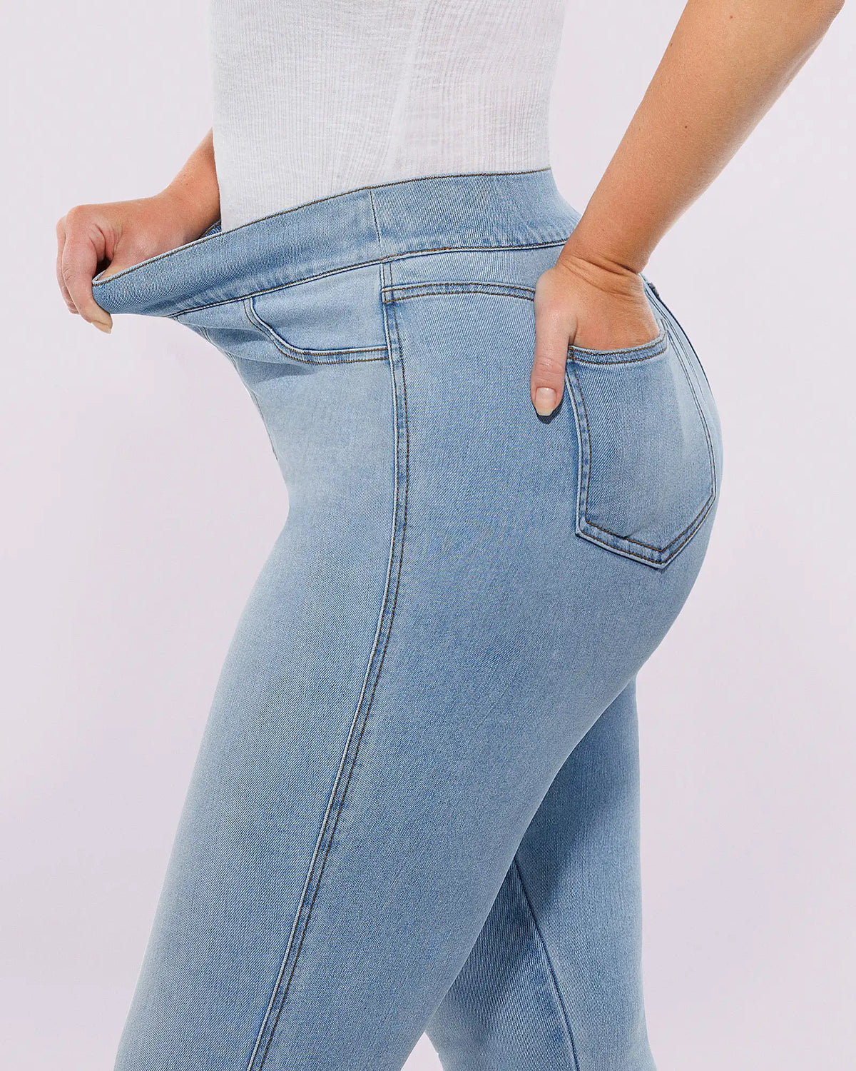 Bare Essentials™ High-Waisted Padded Hip Skinny Jeans