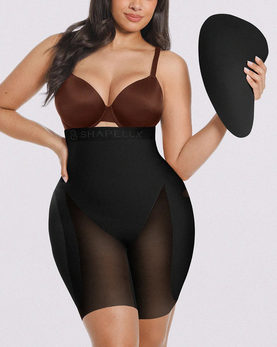 Built-in hip pads add volume while maintaining a smooth natural shape