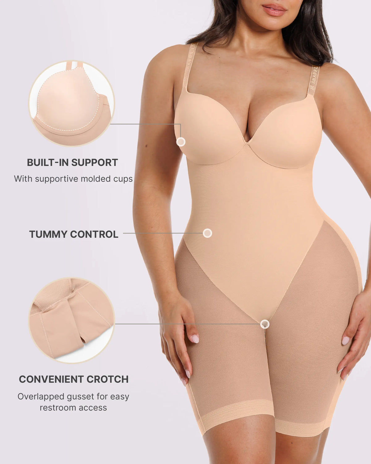 MeshSmooth™ Low Back Mid Thigh Bodysuit