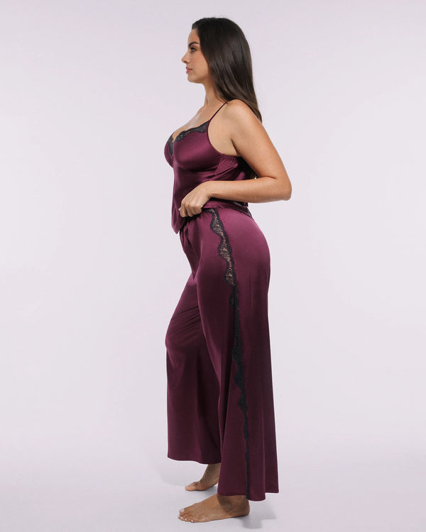 Bare Essentials™ Satin Lace Pajama Pants Set