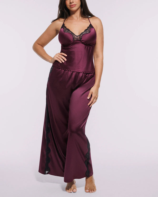 Bare Essentials™ Satin Lace Pajama Pants Set