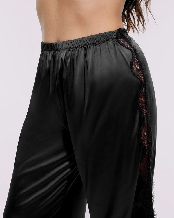 Bare Essentials™ Satin Lace Pajama Pants Set