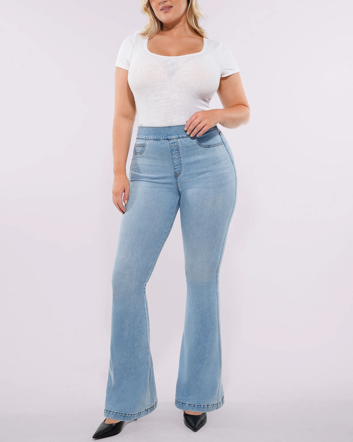 Bare Essentials™ AirSlim® High-Waisted Padded Hip Flare Jeans