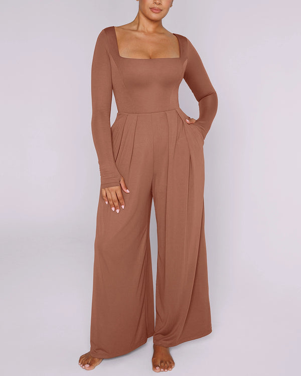 Bare Essentials™ AirSlim® Square Neckline Built-In Shaping Jumpsuit