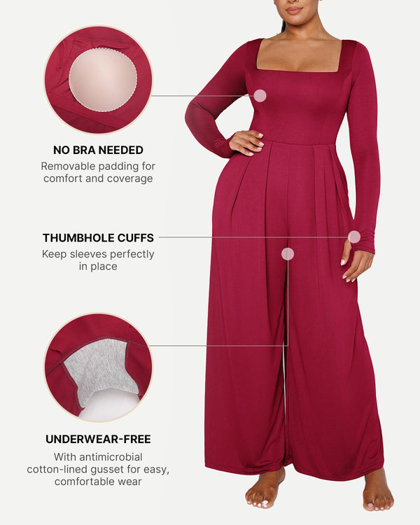 Bare Essentials™ AirSlim® Square Neckline Built-In Shaping Jumpsuit