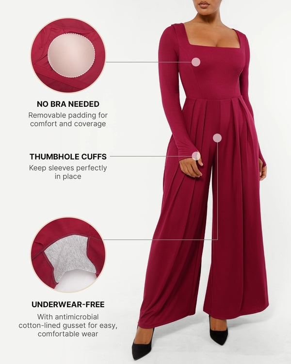 Bare Essentials™ AirSlim® Square Neckline Built-In Shaping Jumpsuit