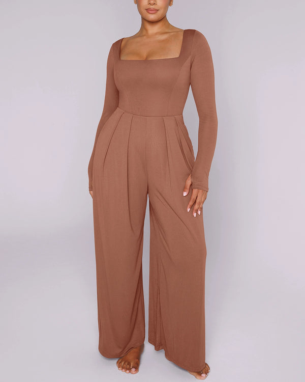 Bare Essentials™ AirSlim® Square Neckline Built-In Shaping Jumpsuit