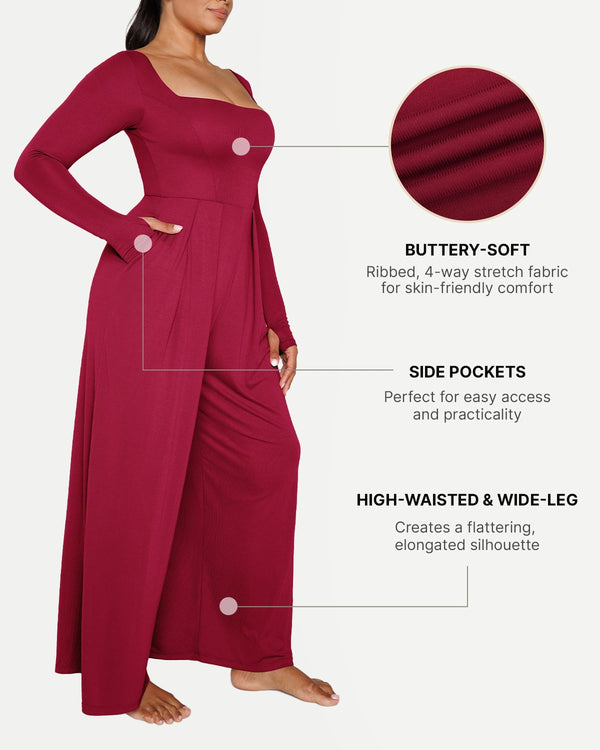 Bare Essentials™ AirSlim® Square Neckline Built-In Shaping Jumpsuit
