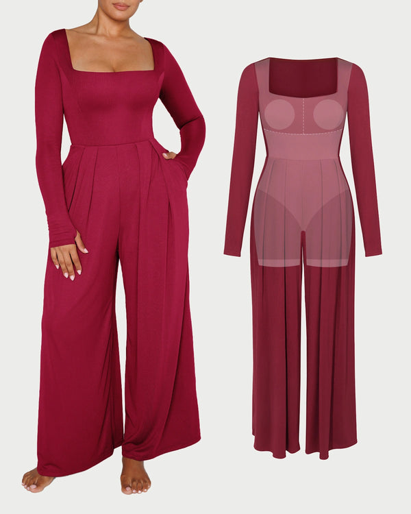 Bare Essentials™ AirSlim® Square Neckline Built-In Shaping Jumpsuit