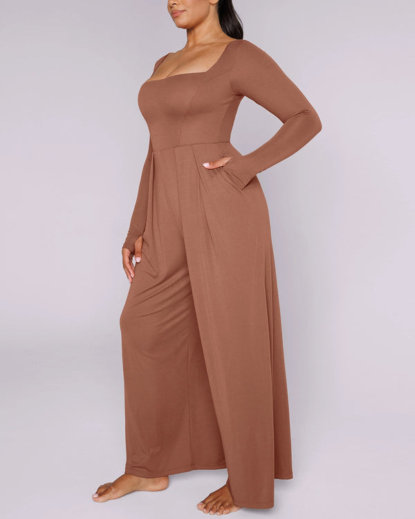 Bare Essentials™ AirSlim® Square Neckline Built-In Shaping Jumpsuit