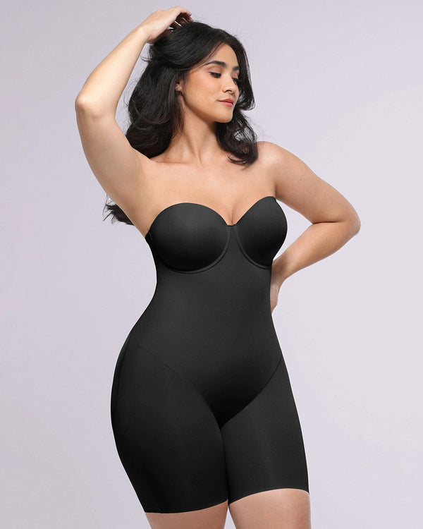 Bare Essentials AirSlim® Strapless Mid Thigh Bodysuit