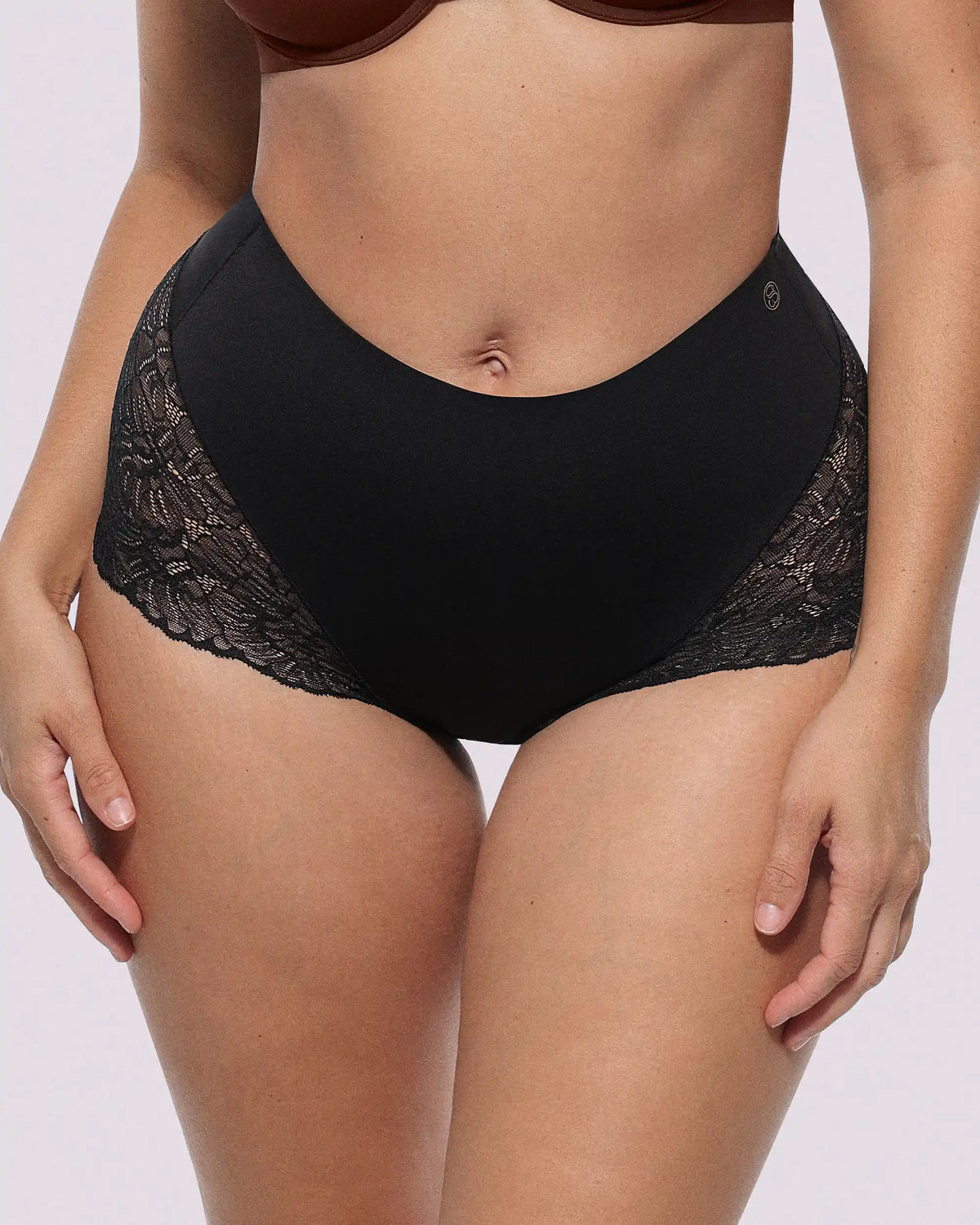 Bare Essentials™ MeshSmooth™ Mid-Waist Lace Brief