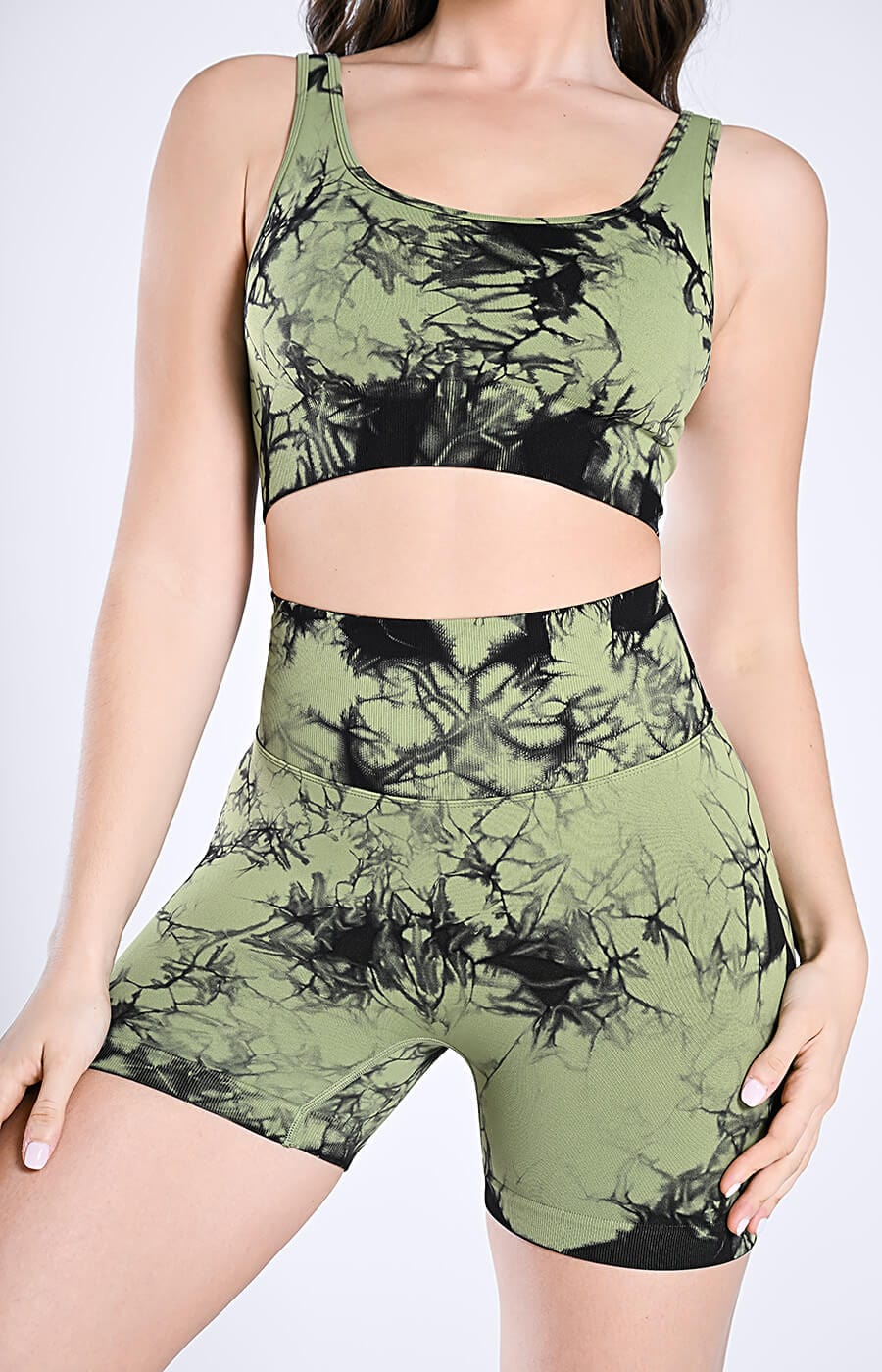 Bra and Shorts Ribbed Seamless Activewear Set