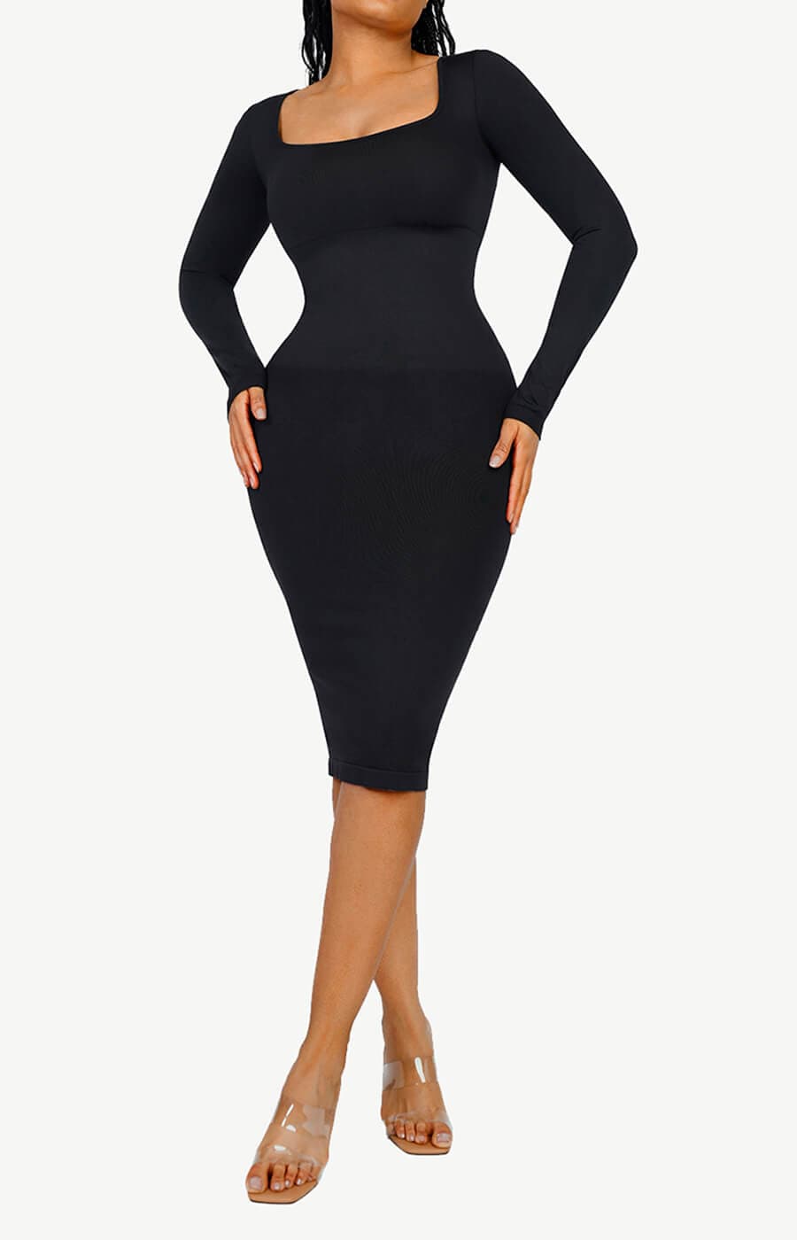 Built-In 360° Seamless Square Neck Shaper Dress