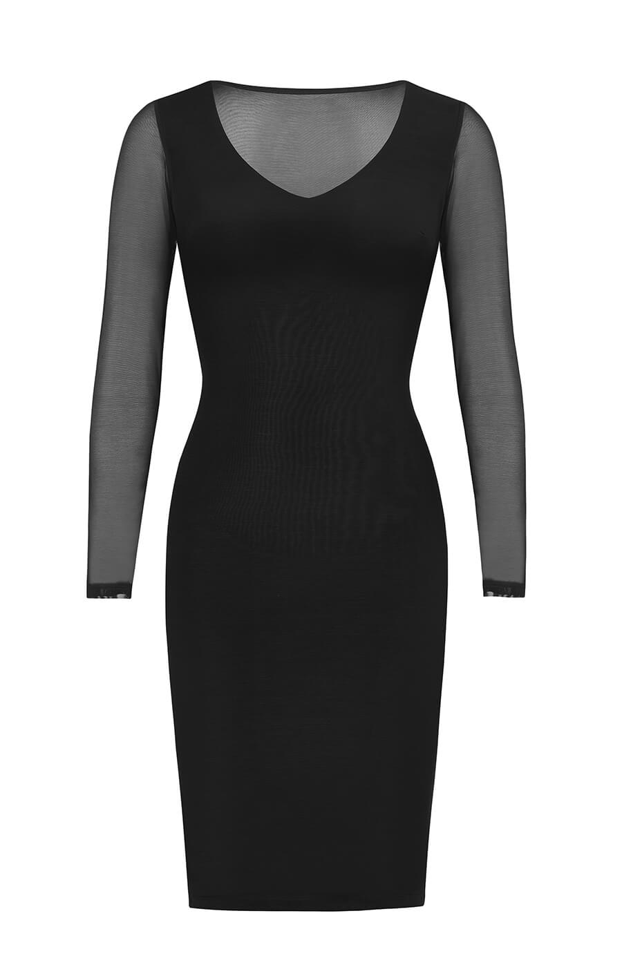 Built-In 360° See-Through Mesh Bodycon Dress