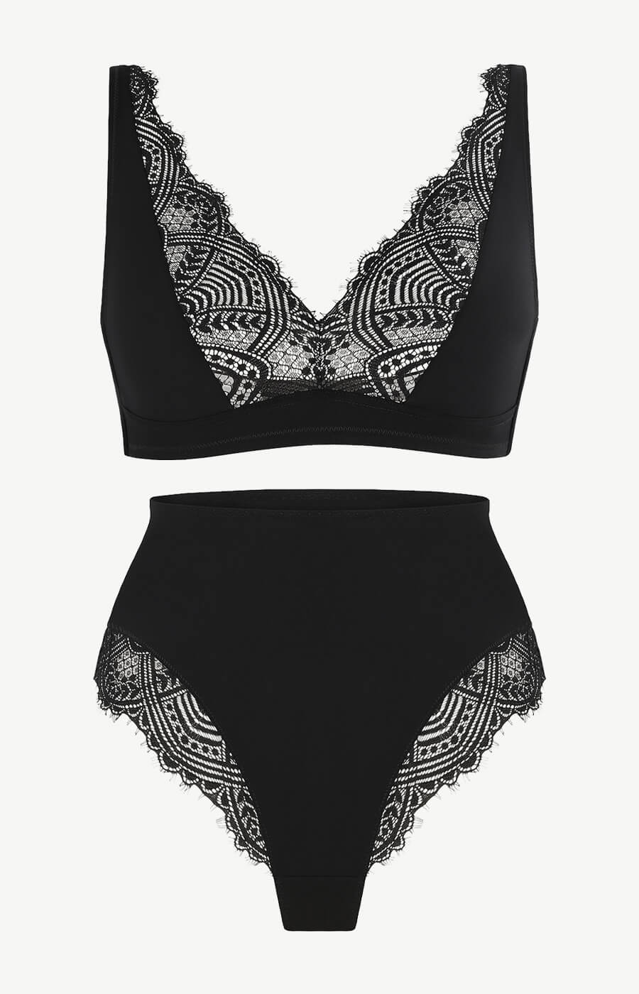 CoreSculpt™ Lace Trim Bralette &  Lace Cheeky Panty Set