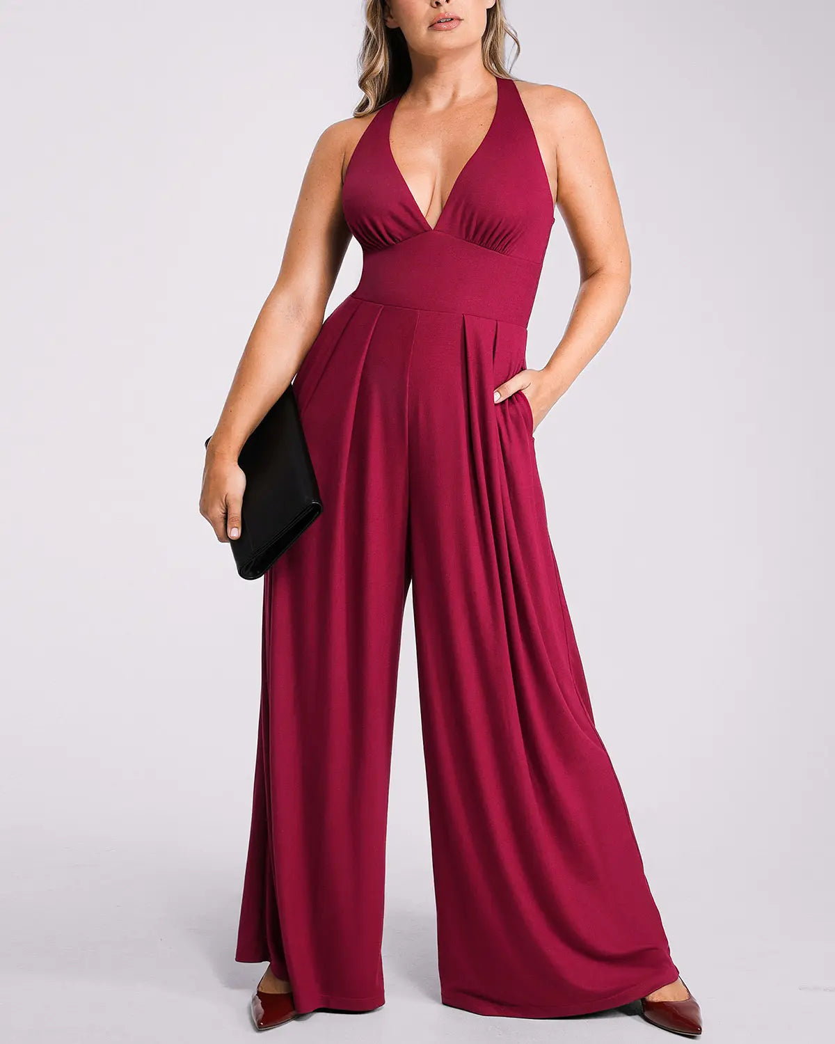 Bare Essentials™ AirSlim® Deep Plunge Built-In Shaping Jumpsuit