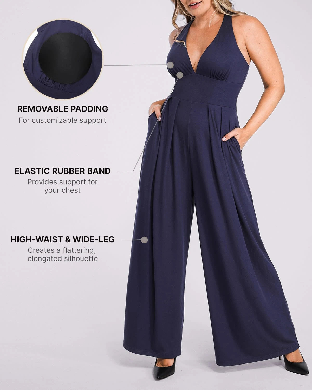 Bare Essentials™ AirSlim® Deep Plunge Built-In Shaping Jumpsuit
