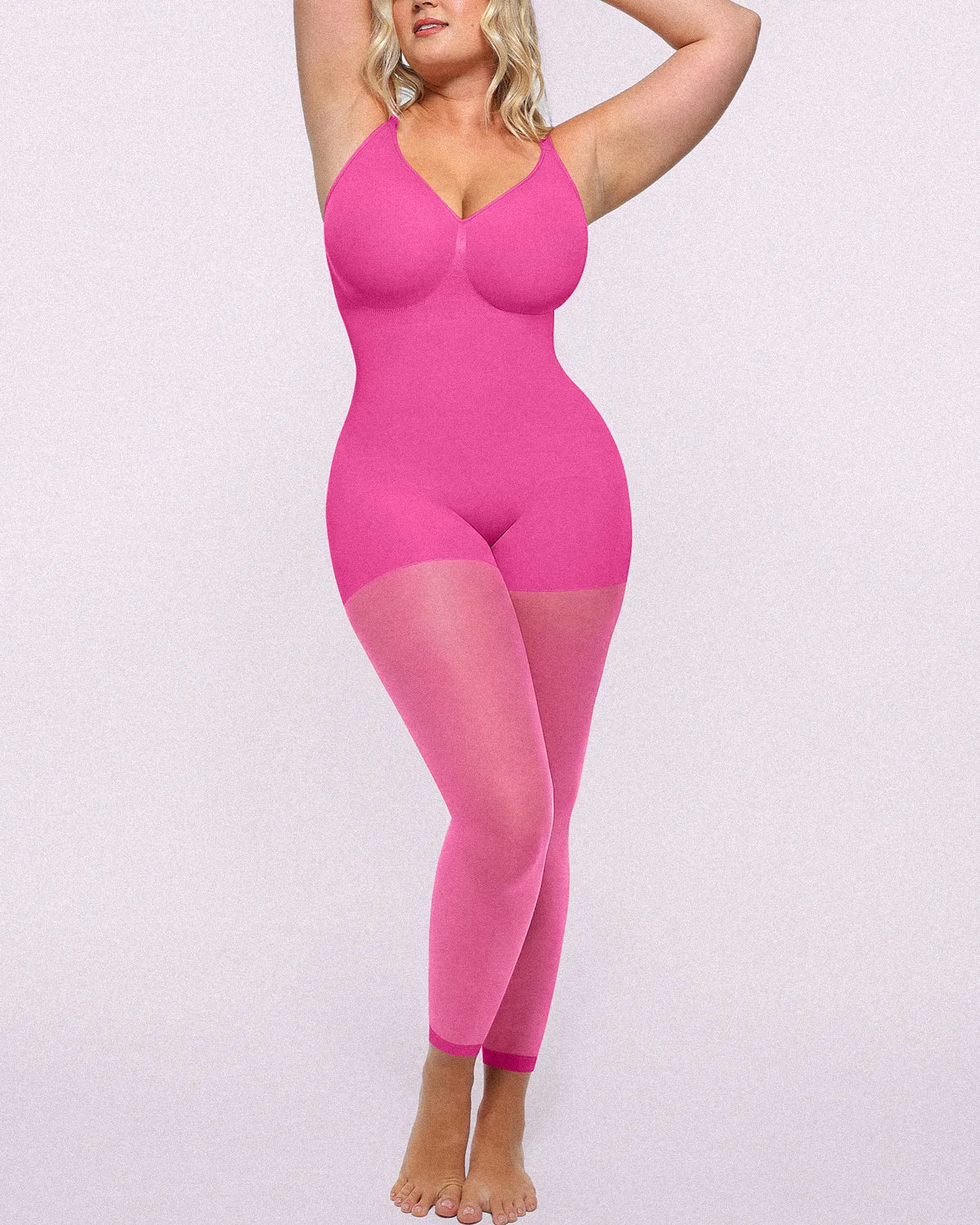 MistWeave full-coverage fuchsia bodysuit combining shaping support and seamless layering