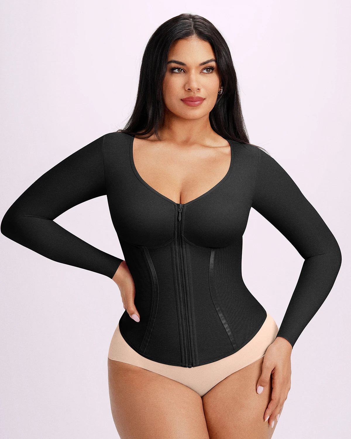 NeoSweat® Long Sleeve Tummy Control Corset Top