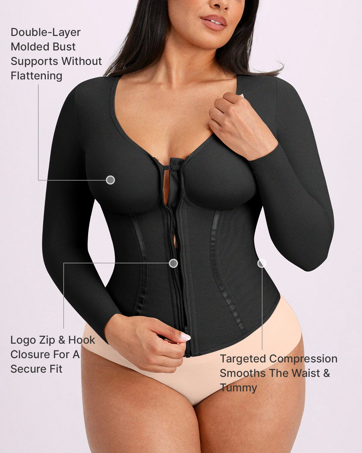 NeoSweat® Long Sleeve Tummy Control Corset Top