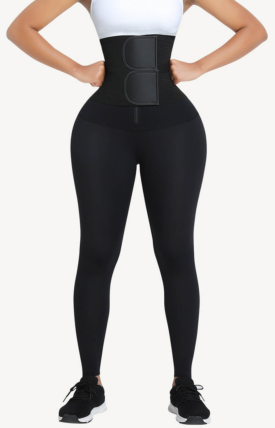 Shapellx Neosweat Shaper Leggings with Removable Waist Belt | Shaper Leggings Black / 2x