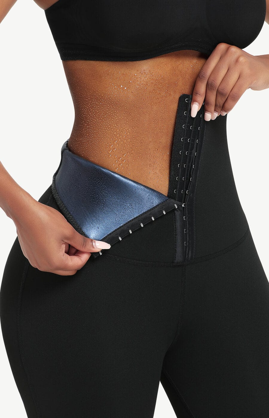 Neoprene Butt Lifting Wide Waistband Leggings