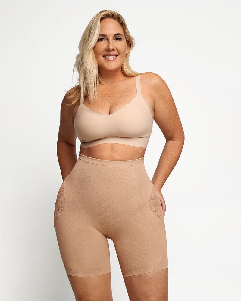 Hourglass Figure Shaping Shorts High Waist Tummy Control With Butt Lifter &  Padded Hips, Seamless Shapewear For Women From Daye07, $9.2