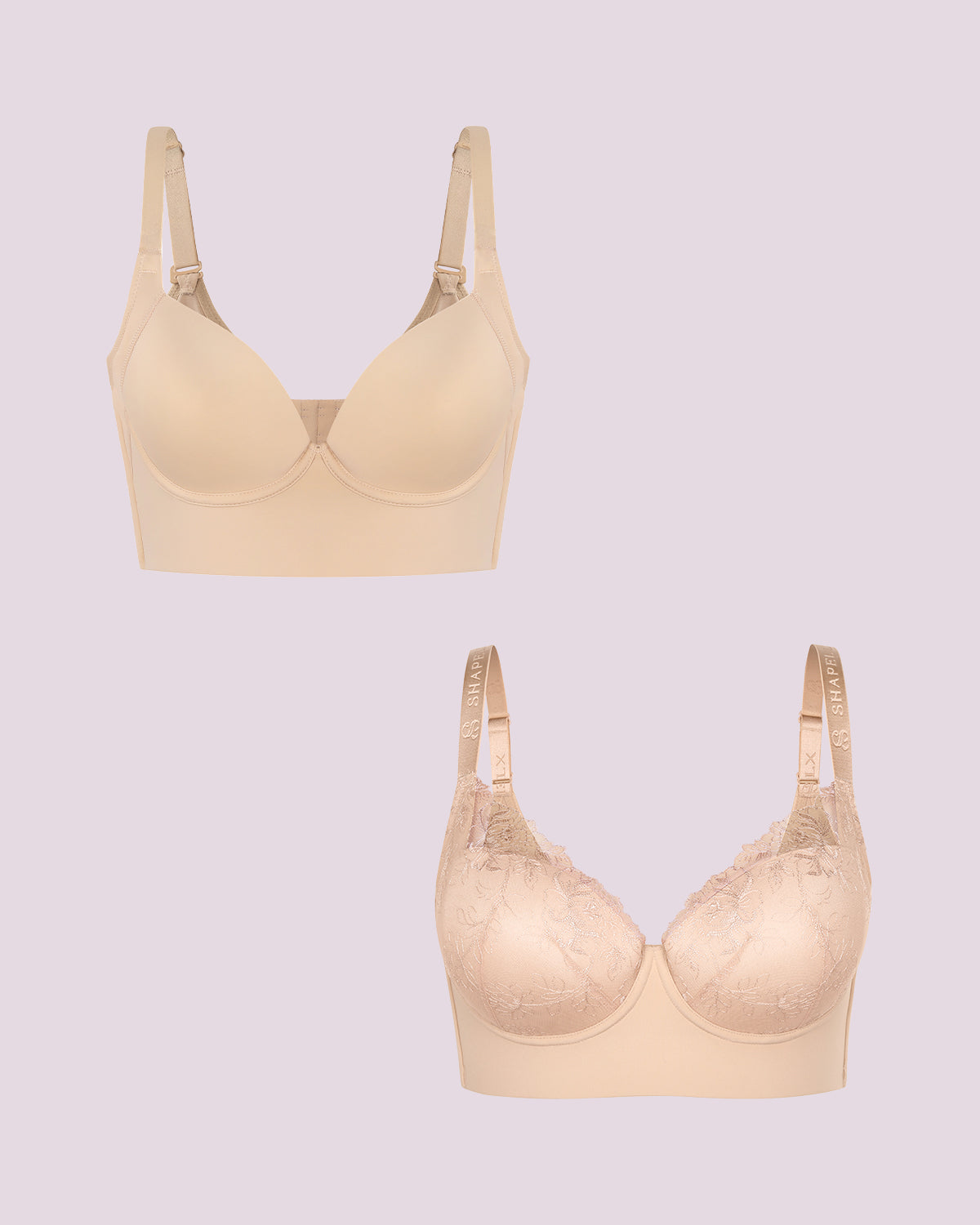 Push-Up Bra + Lace Underwire Bra Bundle