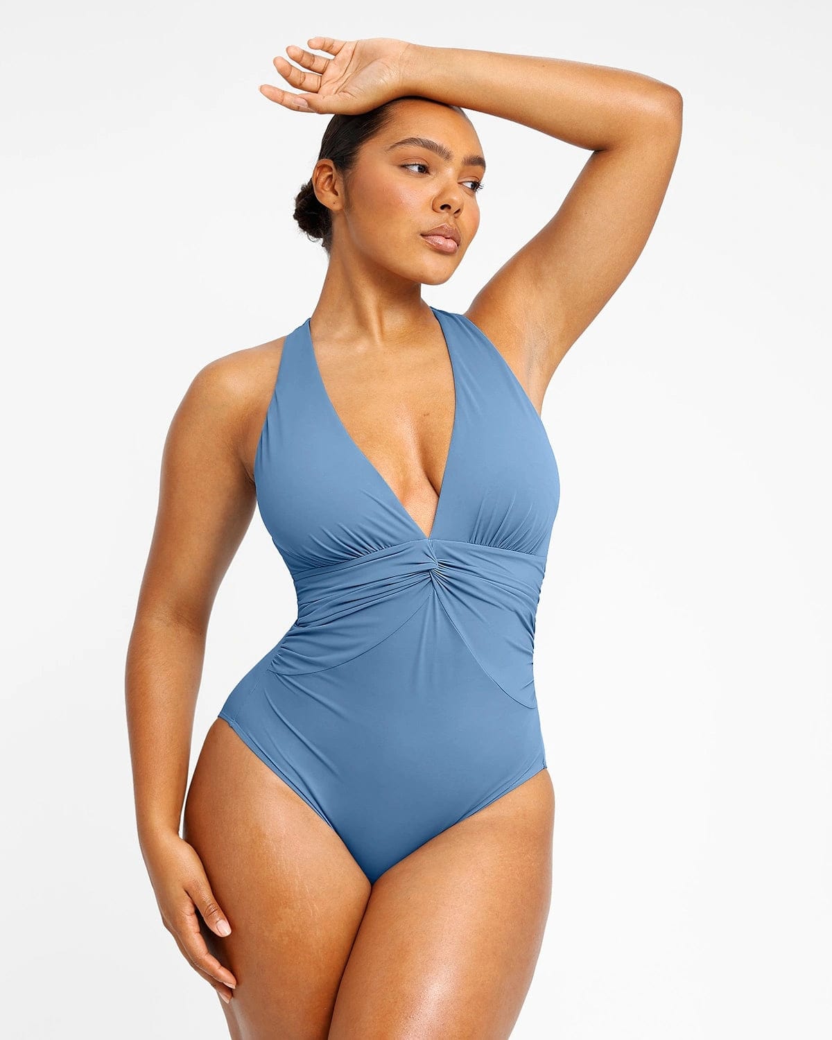 Smart Sculpt Ruched Twist Front Shaping Swimsuit SHAPELLX