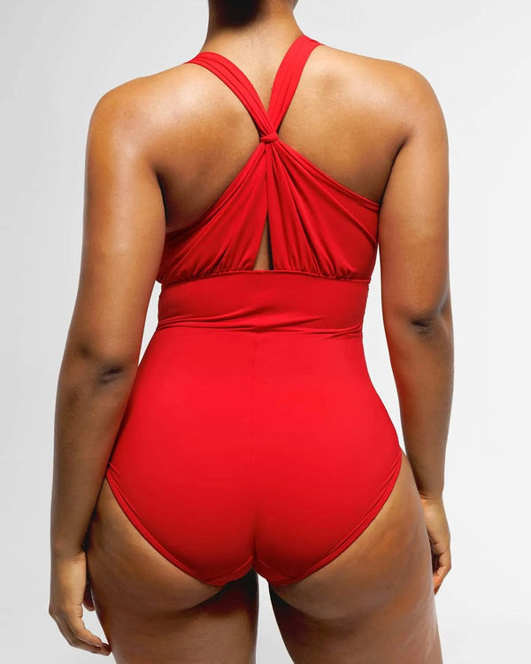 Smart Sculpt™ Ruched Twist-Front Shaping Swimsuit