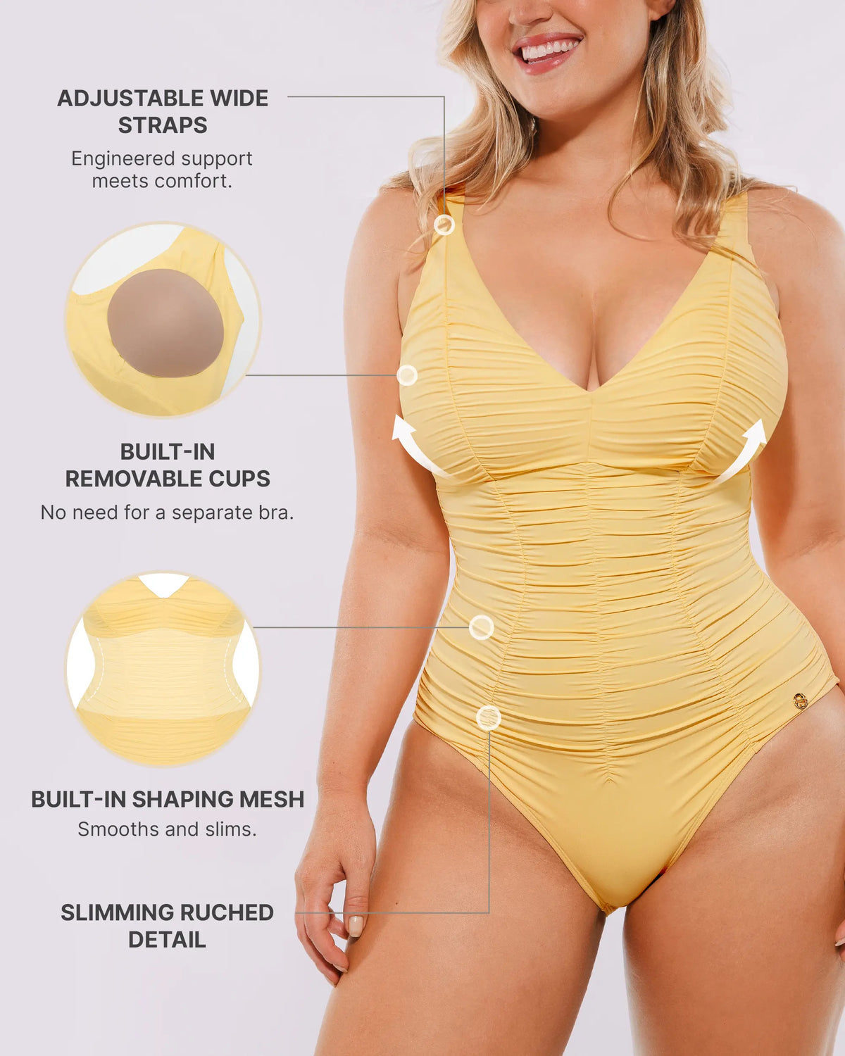 Close-up photos of swimwear details