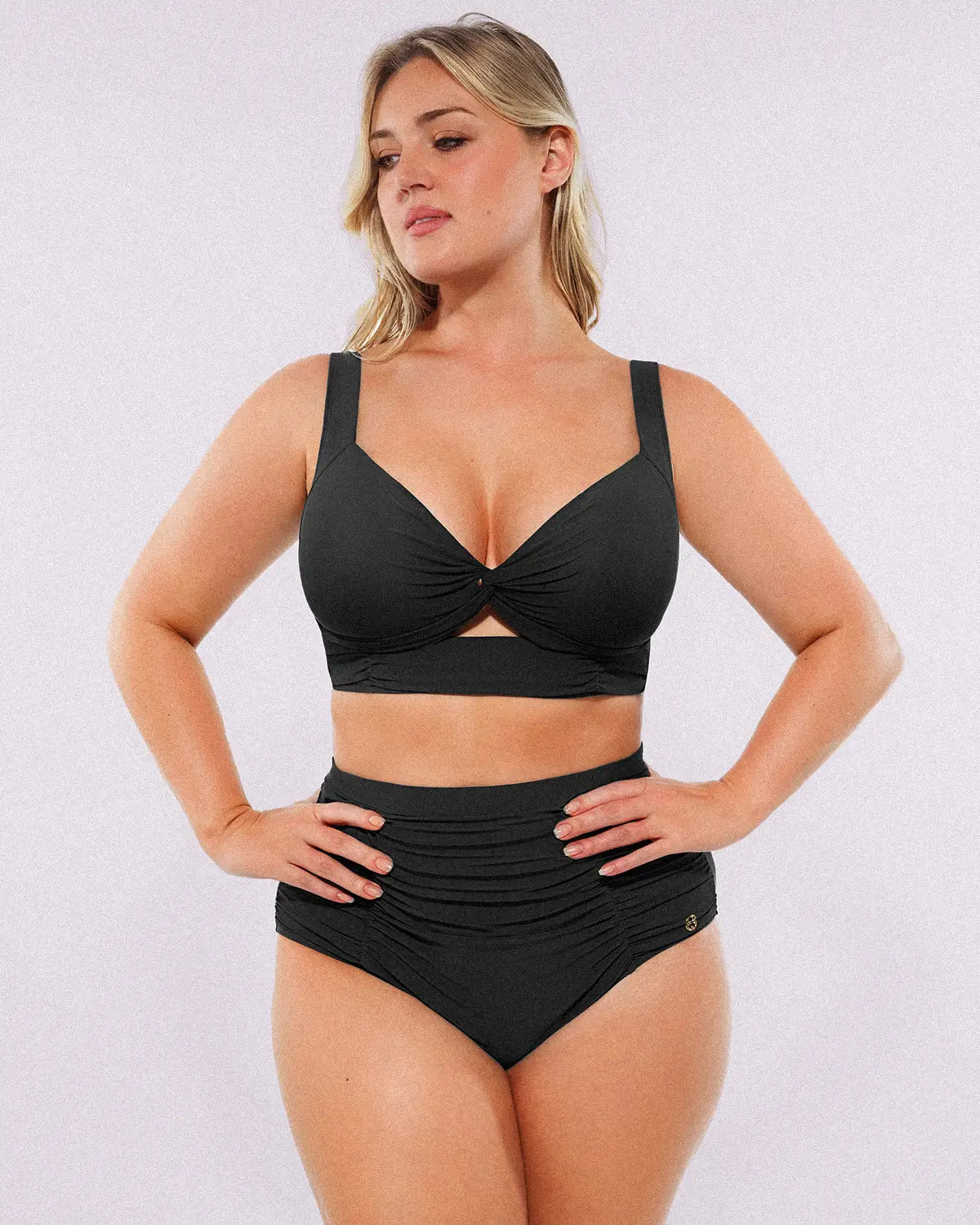 Smart Sculpt™ Twist-Front Bikini Top & High-Waisted Bottom Set