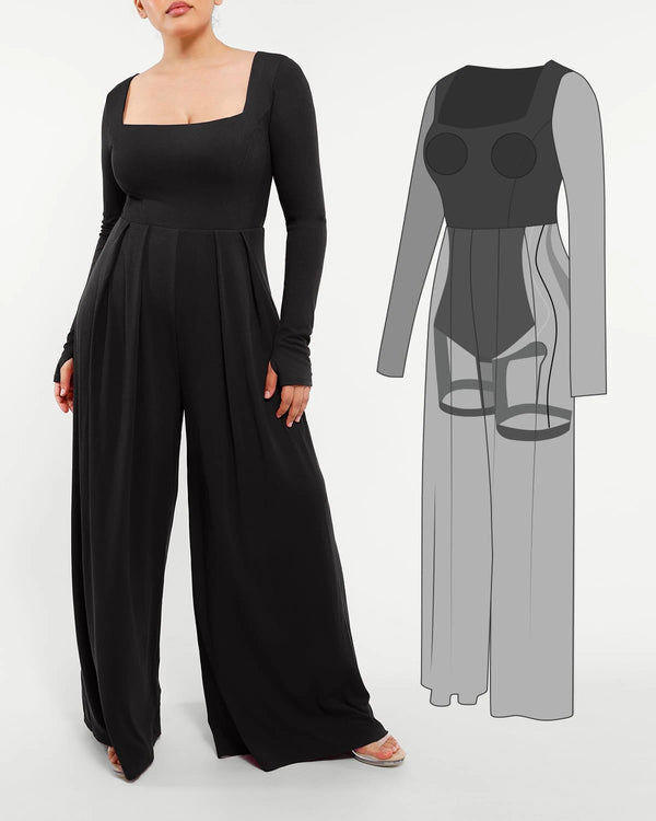 Bare Essentials™ AirSlim® Square Neckline Built-In Shaping Jumpsuit