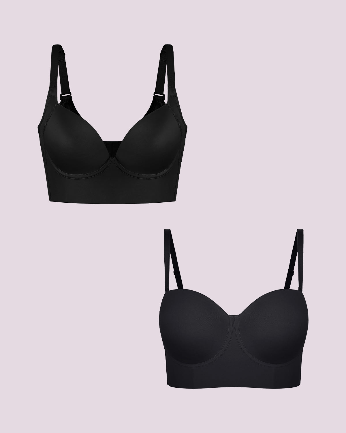 Underwire Push-Up Bra + Strapless Bra Bundle