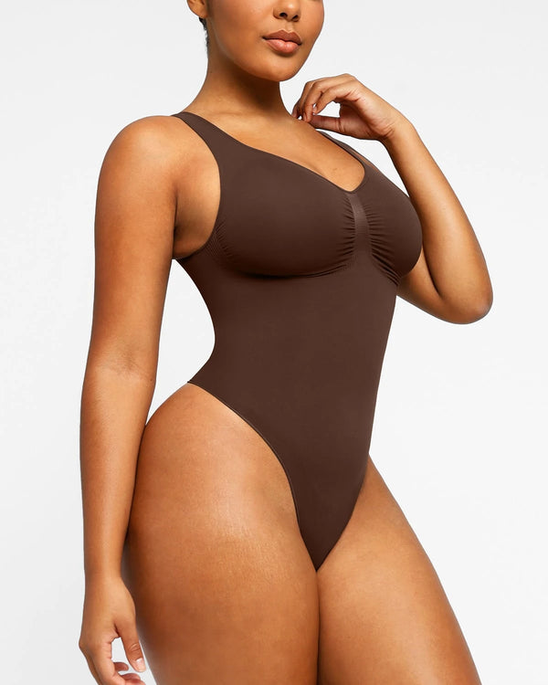 Bare Essentials™ Skin Flow™ 2.0 V-Neck Thong Bodysuit