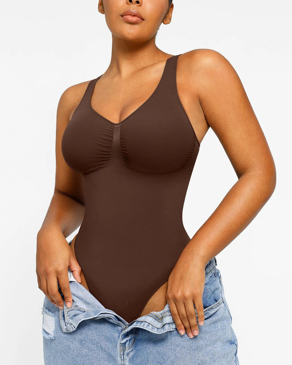 Bare Essentials™ Skin Flow™ 2.0 V-Neck Thong Bodysuit