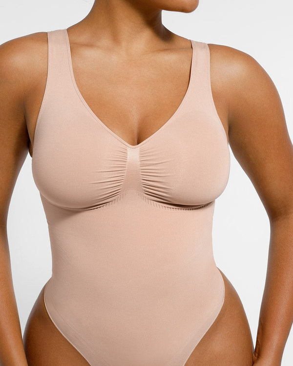 Bare Essentials™ Skin Flow™ 2.0 V-Neck Thong Bodysuit