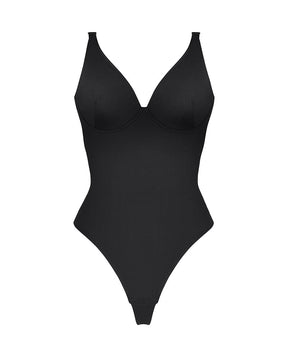 SHAPELLX Women's AirSlim Body Contour V-Neck Thong Bodysuit CL5