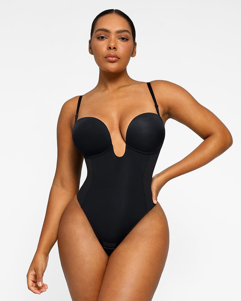 AirSlim® Deep Plunge Low-Back Thong Bodysuit